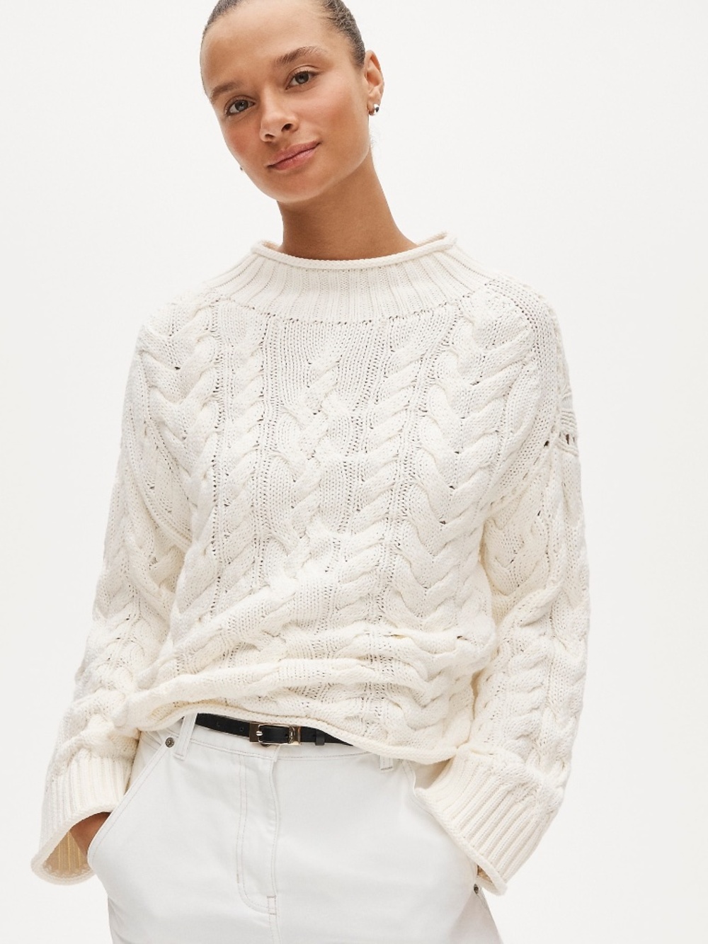 NWT J Crew 2025 Rollneck Cable Knit Sweater Size S